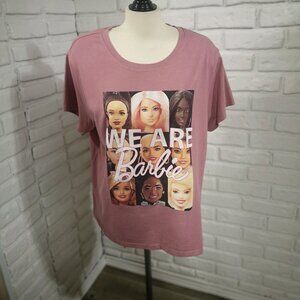 Barbie Ladies Size 3X Rose Color Short Sleeves Graphic "We Are Barbie" T-shirt